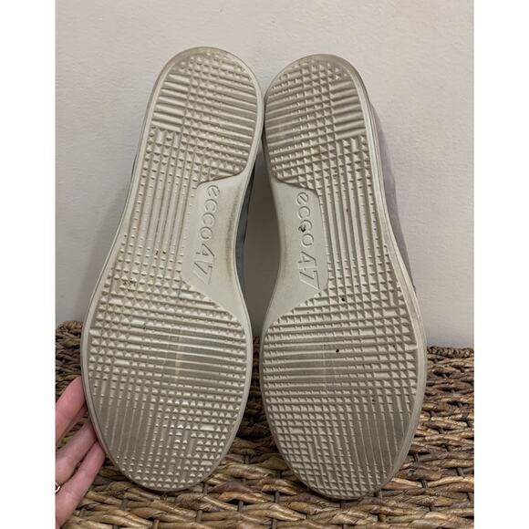 ECCO Mens Collin 2.0 Slip On Perf Leather Cut Out Detail Elastic Goring Grey 13